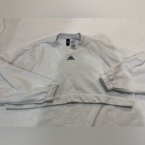 White Adidas cropped sweatshirt